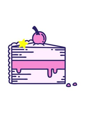 Parlayan yıldızlar dövmenin animasyonunu geleneksel bir dilim pasta şeklinde etkiler.