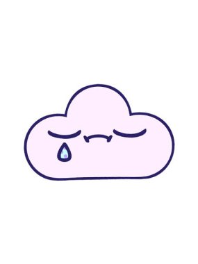 Hüzünlü bir bulutun çizgi roman tarzındaki hareketli animasyonunu oynat