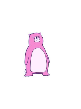 Çizgi film kutup ayısının yatay titreşimli animasyonu