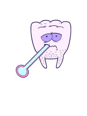 Ayağa kalk ve çizgi filmdeki sağlıksız dişlerin animasyonunu yap