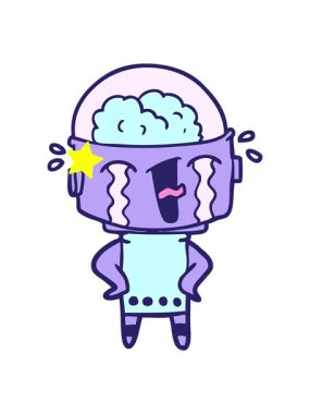 Parlayan yıldızlar çizgi film ağlayan robotunun animasyonunu etkiler.