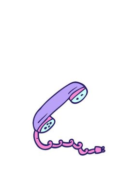 Çizgi film karalamalarının hareketli animasyonu telefon ahizesi