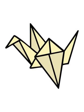 Japon katlanmış kağıt origami kuşunun animasyonunu salla ve durdur