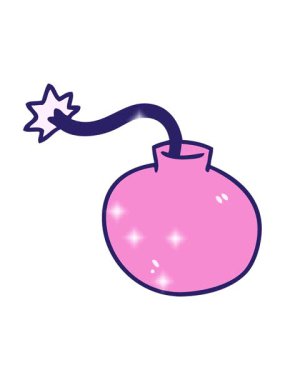 El yapımı çizgi film bombasının parıltı etkisi.