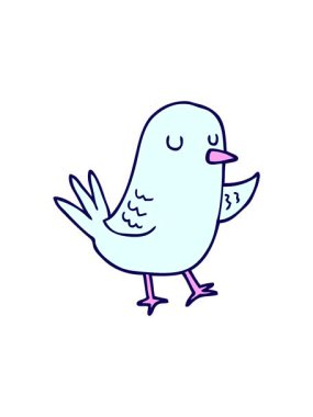 neon ışık efekti el çizimi çizgi film kuşunun animasyonu