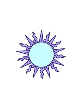 Klasik dövme stili güneş görüntüsünün gösterişli satış animasyonu