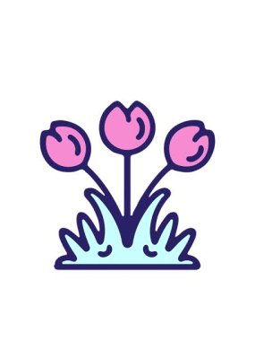 Yanıp sönen radyal çizgiler basit lale çiçeği tasarımının animasyonu