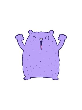 Neşeli çizgi film ayısının bölünme etkisi