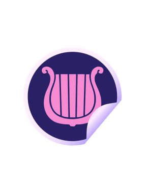 Radyoaktif parlak animasyon dairesel soyulmuş çıkartma altın arp karikatürü