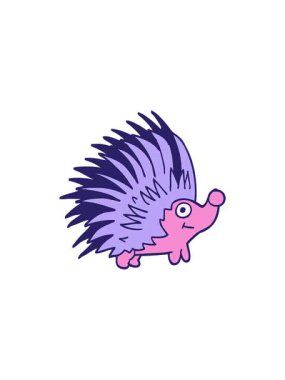 Dikenli kirpinin çizgi film karikatürünün yıldız patlaması etkisi animasyonu