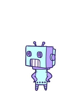 Robot karakterin yükseliş ve yüzme animasyonu