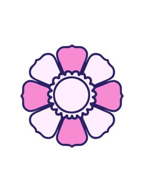 Dekoratif bir çiçeğin dövmesel çizgi filminin hareketli animasyonu