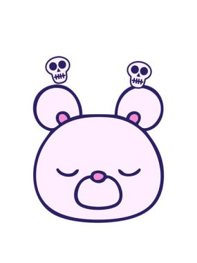 dönen kafatası animasyonu garip çizgi film ayı tasarımı