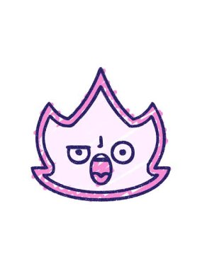 Ateş Karakteri Tebeşir Çiziminin radyoaktif parlayan animasyonu