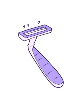 Tek kullanımlık çizgi film traş makinesinin basınçlı animasyonu