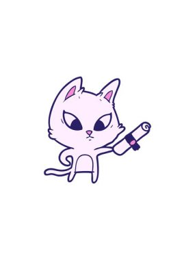 Kafası karışmış kedinin yıldız patlaması etkisi animasyonu