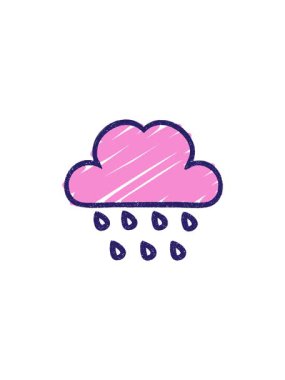 Yağmur Bulutu Tebeşiri Çiziminin radyoaktif parlak animasyonu