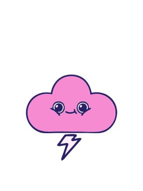 Bir fırtına bulutunun çizgi roman tarzının yükseliş ve yüzme animasyonu