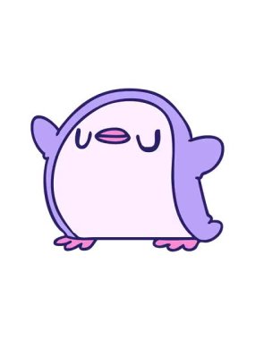 Çizgi film illüstrasyonunun sevimli bir penguen kawaii 'sinin animasyonunu renklendir