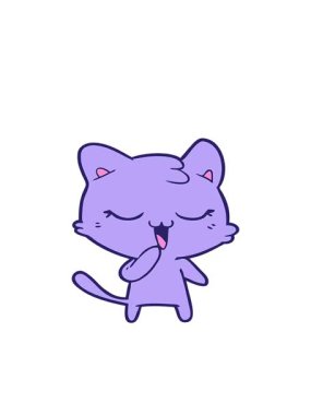 Mutlu çizgi film kedisinin hareketli animasyonu