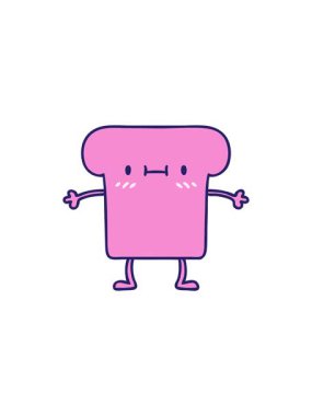 Mutlu bir dilim toptan ekmeğin karikatürünün satış animasyonu