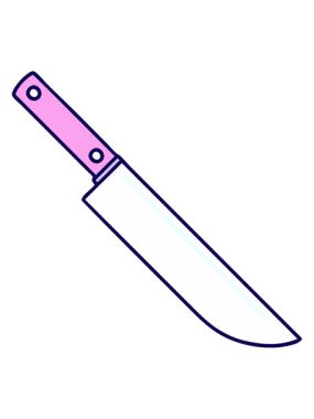 Neon ışık efektleri geleneksel bıçak stilinde bir dövmenin animasyonu