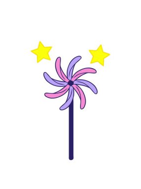 dönen yıldızlar oyuncak yel değirmeninin animasyonu