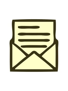 Sevimli bir harf ve zarf tasarımının renk animasyonu değişiyor