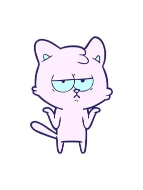 Sıkılmış çizgi film kedisinin titreşimli animasyonu