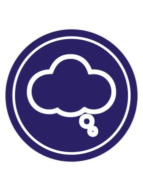 Düşünce baloncuğu dairesel simgesinin canlandırma efektini göster