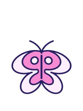 Basit bir kelebek çiziminin animasyonunu büyütüyorum.