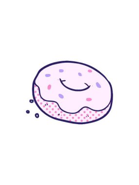 Şekerlemeli çizgi film donutunun titreyen hareketli animasyonu