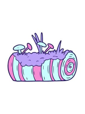 Mantarlı eski bir kütüğün titrek hareketli animasyonu