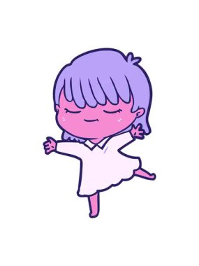 Neon paletin titreyen hareketli animasyonu bir çizgi film kadınının