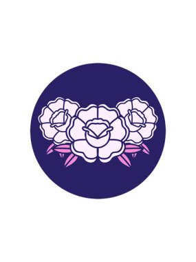 Yıldız patlaması etkisi bir buket çiçeğin dövme stili görüntüsü