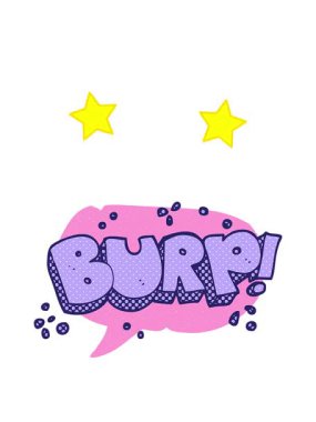 dönen yıldızlar el yazması çizilmiş çizgi roman konuşma balonu geğirme metni animasyonu