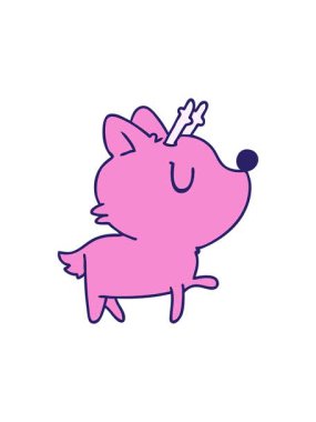 Kawai sevimli geyiğinin çizgi film çiziminin hareketli animasyonu