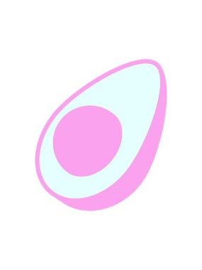 avokado illüstrasyon tasarımının neon ışık efekti animasyonu