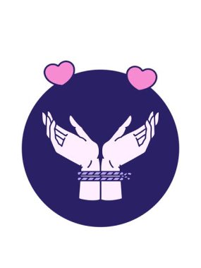 dönen kalp animasyonu. İkonik dövme stili. Bir çift bağlanmış elin görüntüsü.