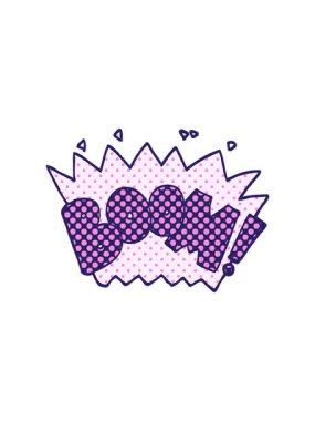 Çizgi roman tarzı çizgi film sözcüğünün dikkat çekici animasyonu boom