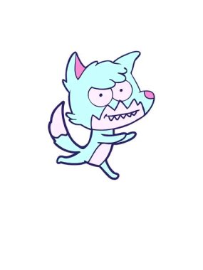 Çizgi film sırıtan tilki tasarımının yükseliş ve yüzme animasyonu