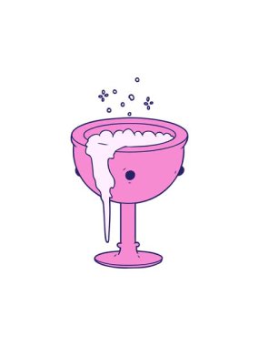 Karikatür sihirli kadehinin animasyonuna dikkat edin.