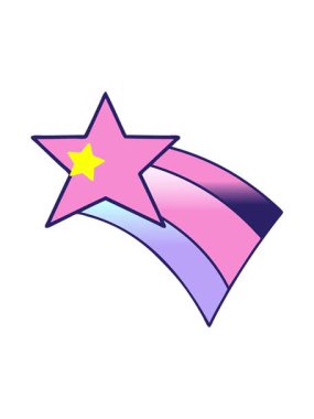 Parlayan yıldızlar kayan bir gökkuşağı yıldızının çiziminin animasyonunu etkiler.