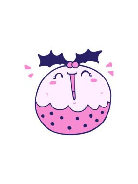 Sevimli karikatür noel pudinginin radyoaktif parlak animasyonu