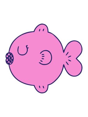 Çizgi roman tarzı çizgi film balığının ışık efekti animasyonu