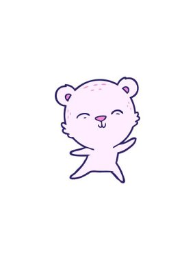 Ayı çizgi film karakterinin gösterişli satış animasyonu