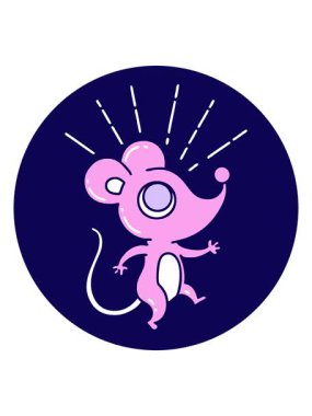 Dövme tarzı bir fare karakterinin neon ışık efekti canlandırması