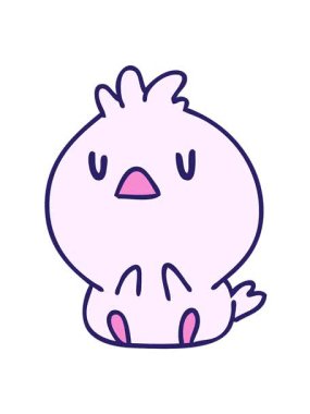 Küçük sevimli bir kuş çizgi filminin hareketli animasyonu