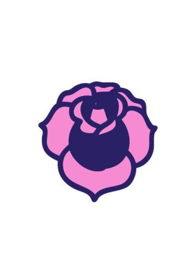 Dövme stili dekoratif çiçek çiziminin yanıp sönen radyal çizgileri