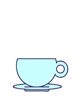 Bir kahve ya da çay fincanı karikatürü canlandırması